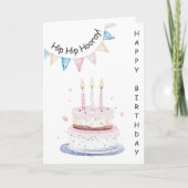 Candles and Cake Happy Birthday Karte (Vorderseite)