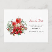 Candles and Floral Bouquet Christmas Save the Date Einladungspostkarte (Vorderseite)