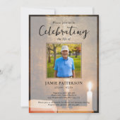 Candles Bible Feier des Lebens Foto Beerdigung Einladung (Vorderseite)