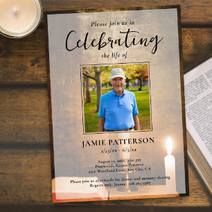 Candles Bible Feier des Lebens Foto Beerdigung Einladung