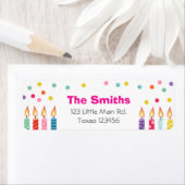 Candles Birthday Confetti Rücksendeadresse (Insitu)