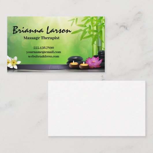 Candles Blume Bamboo | WELLNESS-CENTER Visitenkarte (Vorne/Hinten)