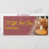 Candles Custom Business Name Gift Certificate Card (Vorne/Hinten)