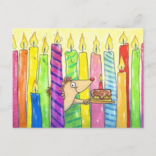 Candles Happy Birthday postcard by N. Janes Postkarte (Vorderseite)