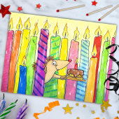 Candles Happy Birthday postcard by N. Janes Postkarte