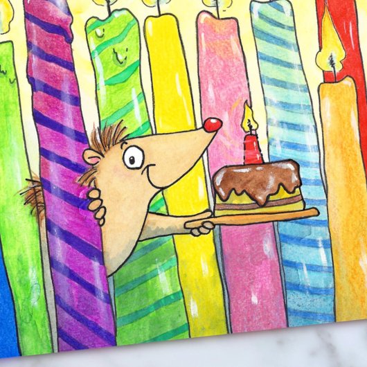 Candles Happy Birthday postcard by N. Janes Postkarte