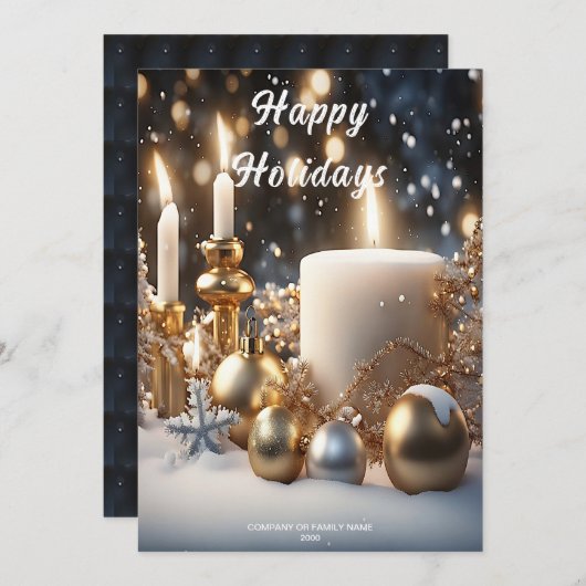 Candles Holiday Card Feiertagskarte (Vorne/Hinten)