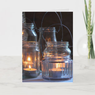 CANDLES IN JARS LIGHTS BIRTHDAY CARD KARTE