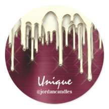 Candles Small BusIness Name Gold Tropfen Burgund