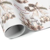 Candles Snow Pine Cones Weihnachten Geschenkpapier (Rolleneckpunkt)