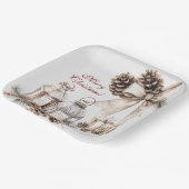 Candles Snow Pine Cones Weihnachten Pappteller (Gewinkelt)