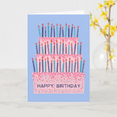 Candles tiered cake illustration birthday card karte (Gelbe Blume)