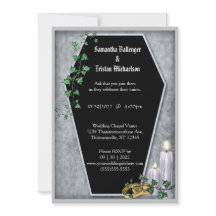 Candles und Ivy Coffin Shaped Modern Goth Wedding
