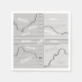 Candlestick-Charts auf dem Aktienmarkt in 4 Fenste Serviette (Vorderseite)