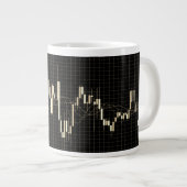 Candlestick-Diagramm in schwarz Jumbo-Tasse (Vorderseite Rechts)