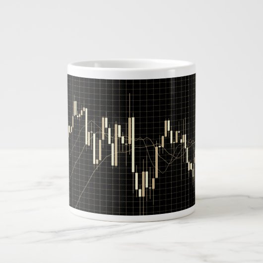 Candlestick-Diagramm in schwarz Jumbo-Tasse (Vorderseite)