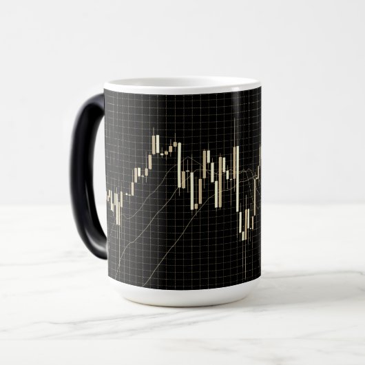 Candlestick-Diagramm in schwarz Verwandlungstasse (Vorderseite Links)