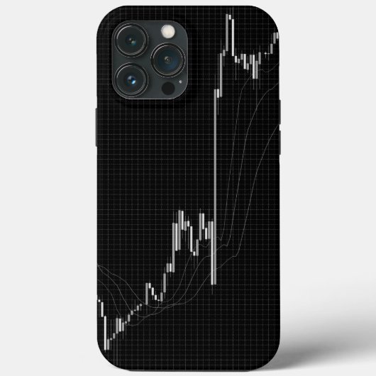 Candlestick-Diagramme Forex Schwarz-Weiß Case-Mate iPhone Hülle (Rückseite)
