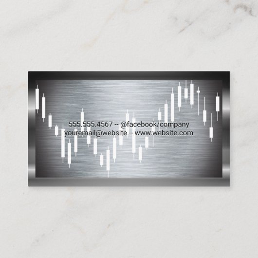 Candlestick-Grafik Visitenkarte (Rückseite)