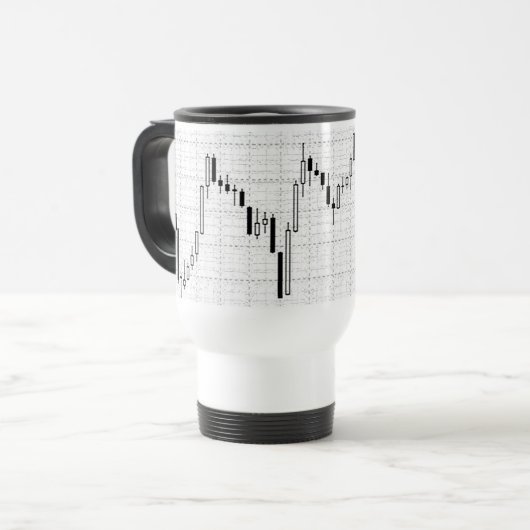 Candlestick Stock Market Financial Chart Reisebecher (Vorderseite Links)