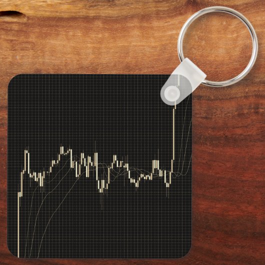 Candlestick Stock Market Financial Chart Schlüsselanhänger (Rückseite)