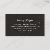 Candlewick-Produktion Visitenkarte (Rückseite)