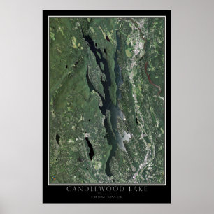 Candlewood Lake Connecticut Satellitenkarte Poster