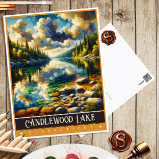 Candlewood Lake, Connecticut | Vintage Malerei Postkarte