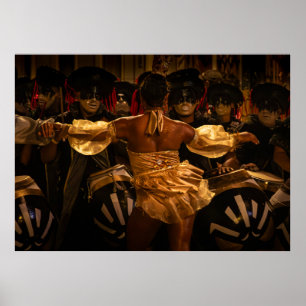 Candombe-Trommler und Vedette während des Karneval Poster