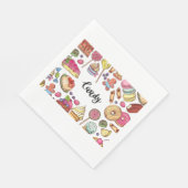 Candy and Dessert Doodles Sweet Leckereien Muster Serviette (Ecke)