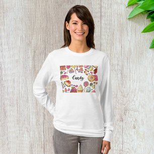 Candy and Dessert Doodles Sweet Leckereien Muster T-Shirt