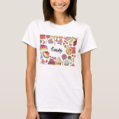 Candy and Dessert Doodles Sweet Leckereien Muster T-Shirt (Vorderseite)