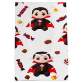 Candy and Dracula zu Halloween-Geschenk Mittlere Geschenktüte (Rückseite)