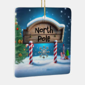 Candy And Wooden Christmas Sign Keramikornament (Rechts)