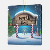 Candy And Wooden Christmas Sign Keramikornament (Links)