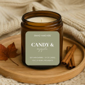 Candy Apple Fall Candle Label | Minimalistischer H Quadratischer Aufkleber