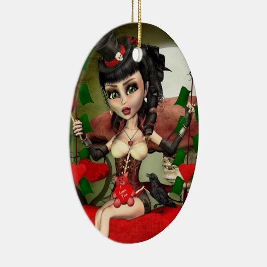 Candy Apple Love Gothic Lolita Oval Ornament (Rechts)