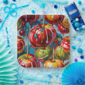 Candy Apple Paper Plate Pappteller (Party)