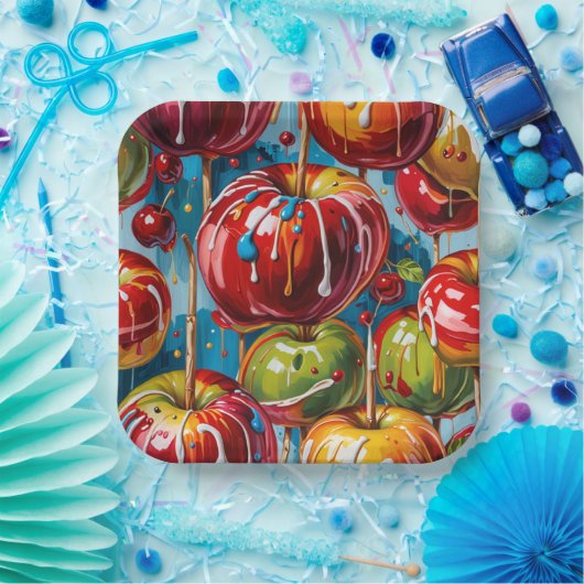 Candy Apple Paper Plate Pappteller (Party)