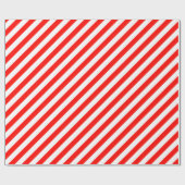 Candy Apple Red Diagonal Stripe Geschenkpapier (Flach)