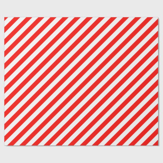 Candy Apple Red Diagonal Stripe Geschenkpapier (Flach)