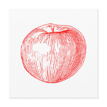 Candy Apple Red Letterpress Apple