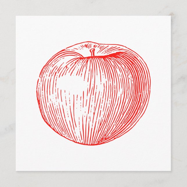 Candy Apple Red Letterpress Apple (Vorderseite)
