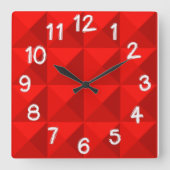 Candy Apple Red Pyramids Quadratische Wanduhr (Vorderseite)