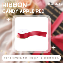 Candy Apple Red Simple Fun Modernes Elegantes Satinband