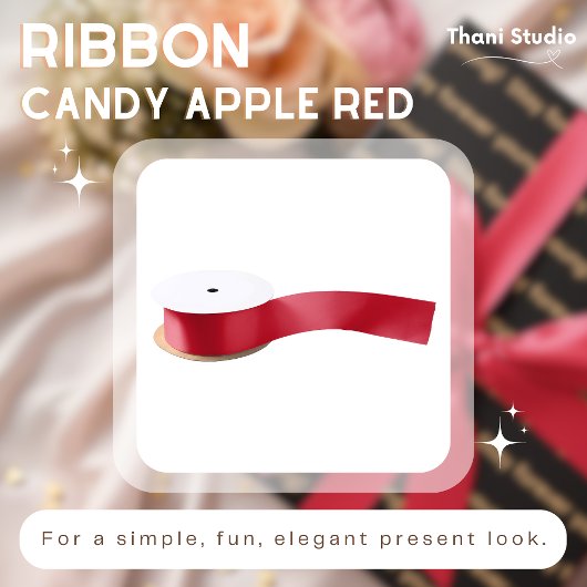Candy Apple Red Simple Fun Modernes Elegantes Satinband