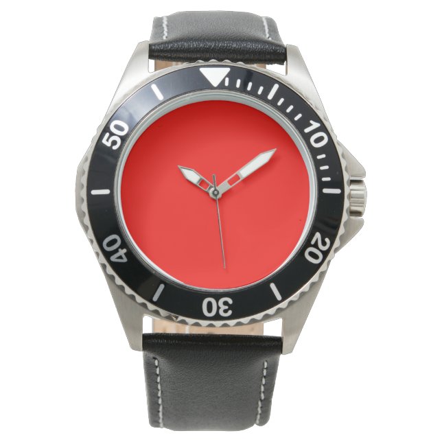 Candy Apple Red Solid Color | Classic | elegant Armbanduhr (Vorderseite)
