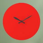 Candy Apple Red Solid Color Große Wanduhr<br><div class="desc">Candy Apple Red Solid Color</div>