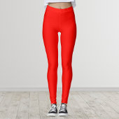 Candy Apple Red Solid Color Leggings