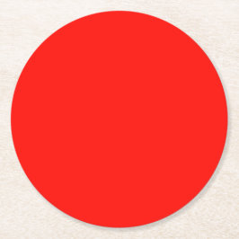 Candy Apple Red Solid Color Runder Pappuntersetzer